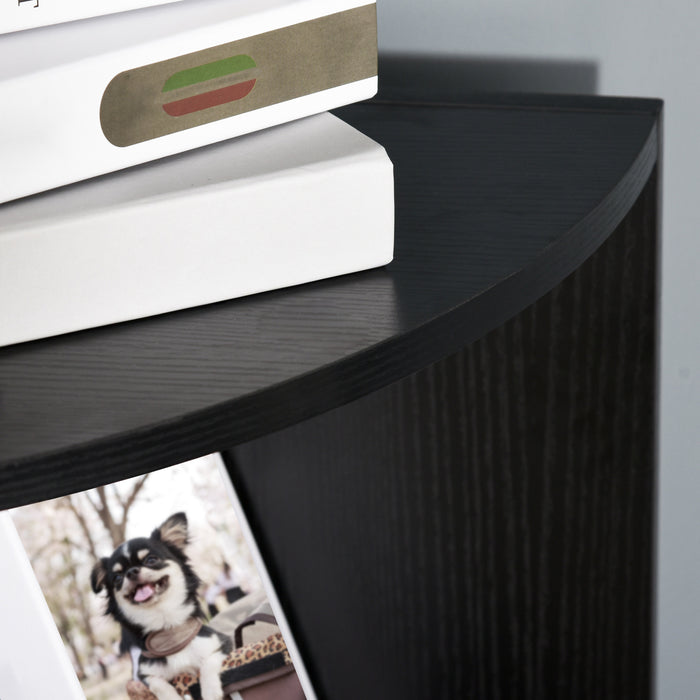 HOMCOM Wood Corner Shelf 4 Tier Unit Freestanding Bookshelf Plants Stand Display Shelf Modern Decoration Black