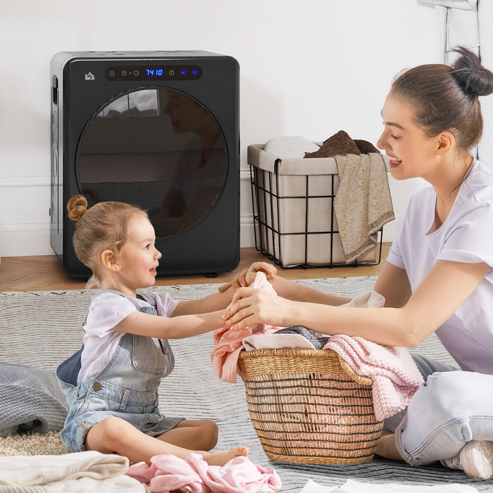 HOMCOM 4kg Compact 40-60℃  Tumble Dryer - Black
