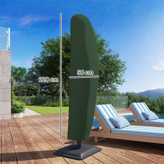 Outsunny Parasol Cover, 600D Oxford Cantilever Umbrella Cover Fit for 2-4m Parasol, Green