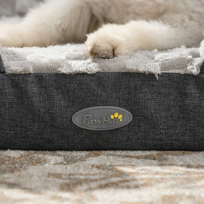 Calming Dog Bed - Medium-Sized Pet Mattress with Anti-Slip Base, Removable Charcoal Grey Cover - Ideal for Stress Relief and Comfort for Dogs