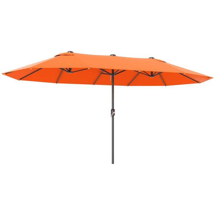 Outsunny 4.6m Double-Sided Garden Parasol - Orange