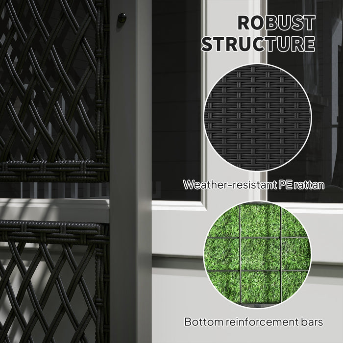 Outsunny Garden Planter Box with Trellis, Liner for Climbing Plants, Vegetables, Flowers, 90 x 35 x 148 cm, Charcoal Grey