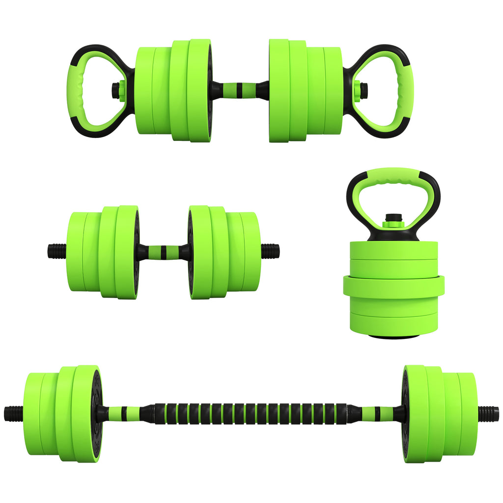 30kg 4-in-1 Adjustable Fitness Equipment Set - Dumbbells, Barbell, Kettlebell, Push-Up Stand - Versatile Home Gym for Strength Training