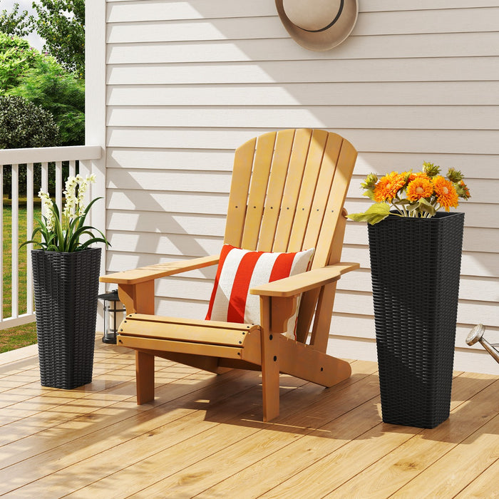 Rattan Tall Planter Set of 2 Outdoor Large Tapered Planters-