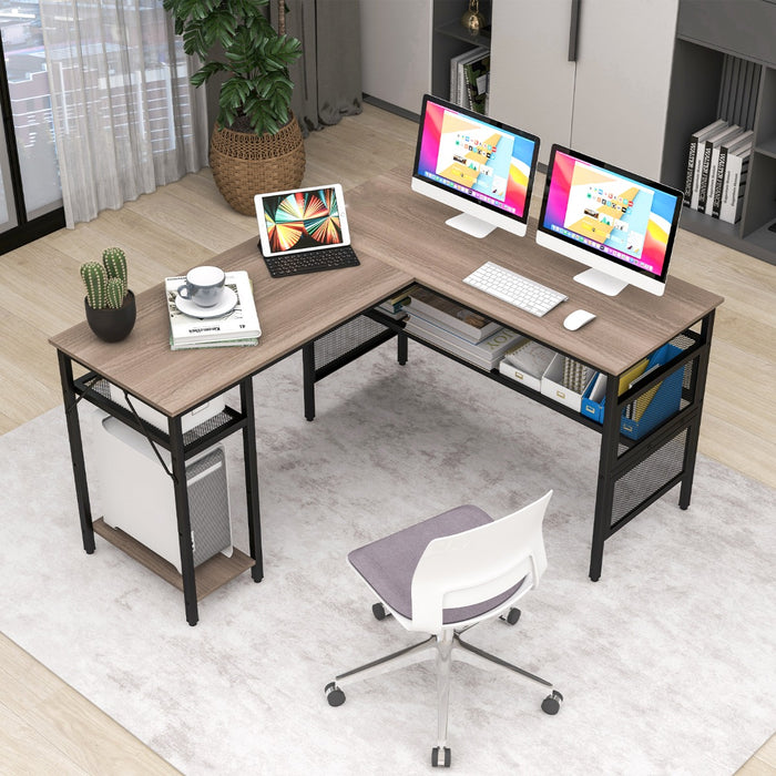 140 x 120cm Reversible L-Shaped Computer Desk with CPU Stand-