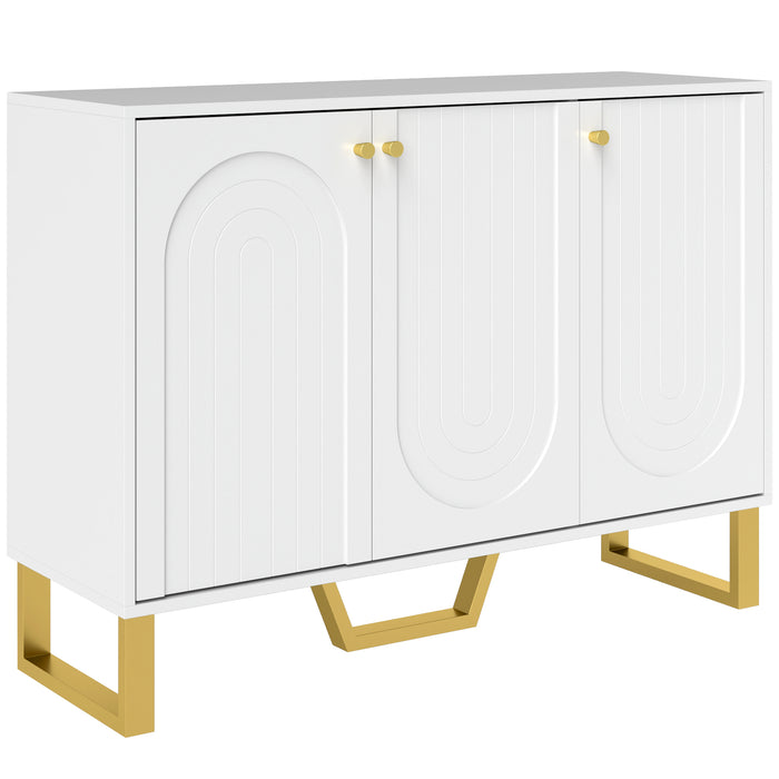 HOMCOM 3-Door Sideboard Storage Cabinet - White