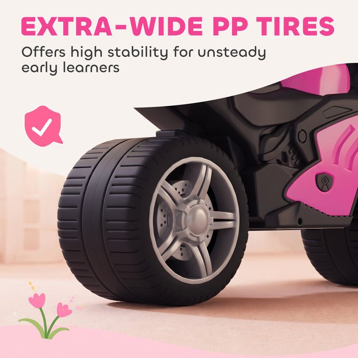 AIYAPLAY Balance Bike with Music Extra-Wide Wheels Toddler Bike for Boys Girls Pink