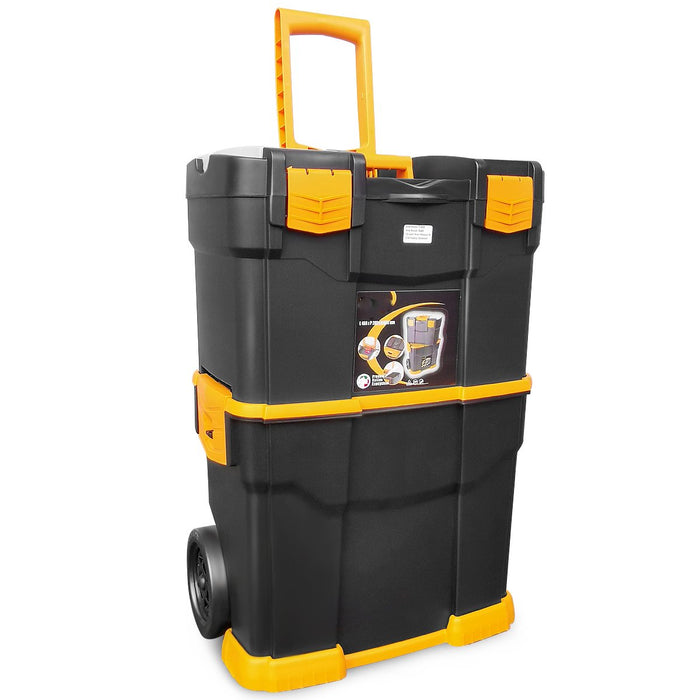 Rolling Stackable Toolbox with Detachable Storage Chest