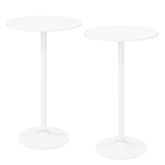 Round Bar Table with Adjustable Height and Metal Base Set of 2-