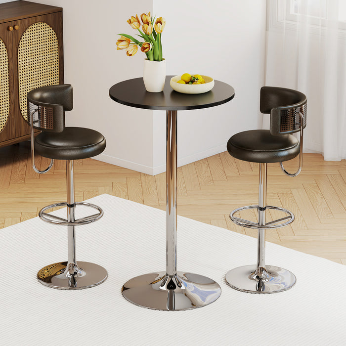 Round Bar Table with Silver Leg and Base for Home Bar-