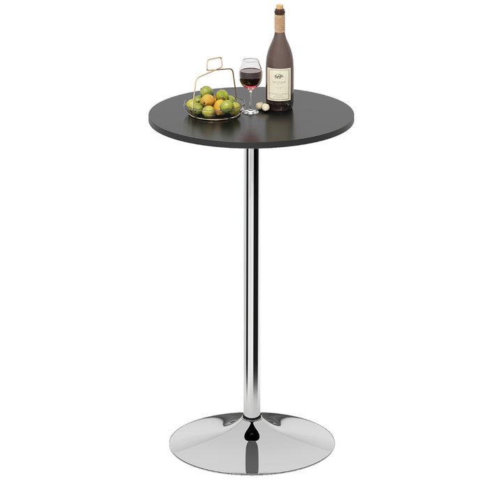 Round Bar Table with Silver Leg and Base for Home Bar-