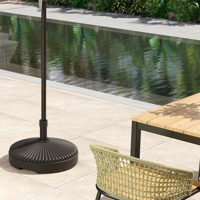 Outsunny Garden Parasol Base Holder, 28kg Sand Filled, 23kg Water Filled, Sun Umbrella Base, Φ55 x 30H cm Black