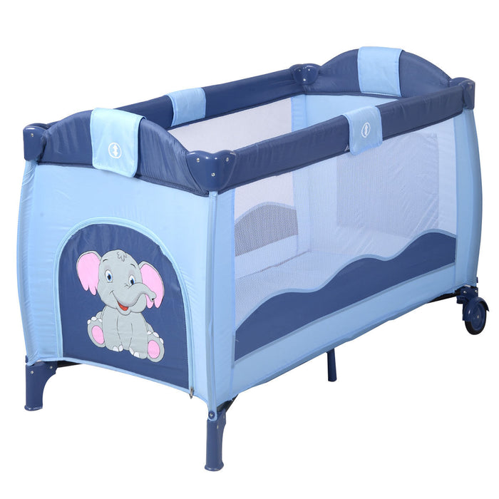 Baby Sleep/ Play Travel Cot with Bag and Detachable Toys-