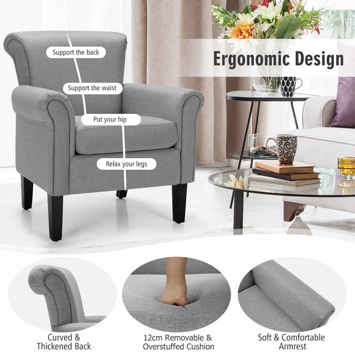 Upholstered Lounge Tub Armchair for Living Room Bedroom -