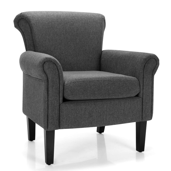 Upholstered Lounge Tub Armchair for Living Room Bedroom -