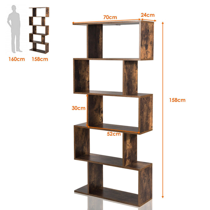 5-tier Wooden Bookshelf
