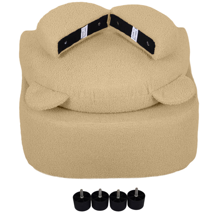 Bear Shaped Toddler Armchair - Plush Kids Chair for Playroom, Bedroom, Living Room - Ideal for Ages 18 Months to 3 Years in Khaki