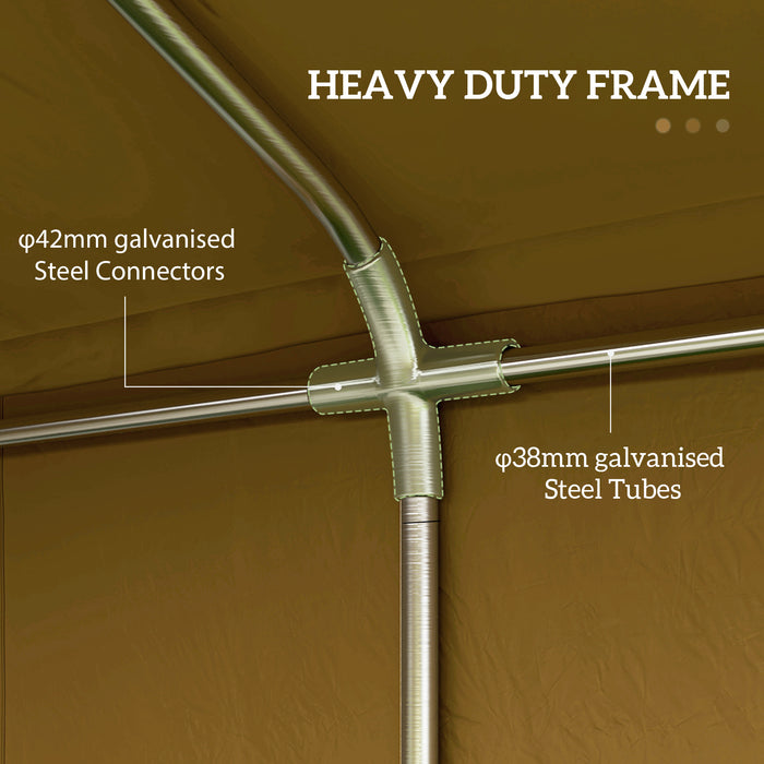 Outsunny 6m x 4m Garden Gazebo, Galvanised Marquee Party Tent with Removable Sides and Windows for Parties, Wedding and Events, Yellow