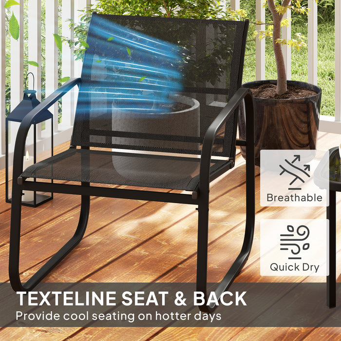 Outsunny Three-Piece Garden Seating Set - Black