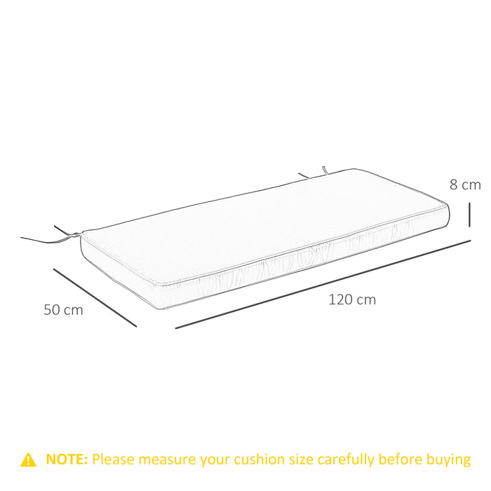 Outsunny 2 Seater Garden Bench Cushion -Light Grey