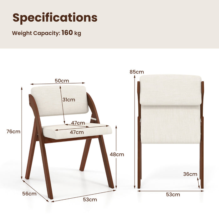 Set of 4 Dining Chairs Folding Kitchen Chair with Rubber Wood Legs-