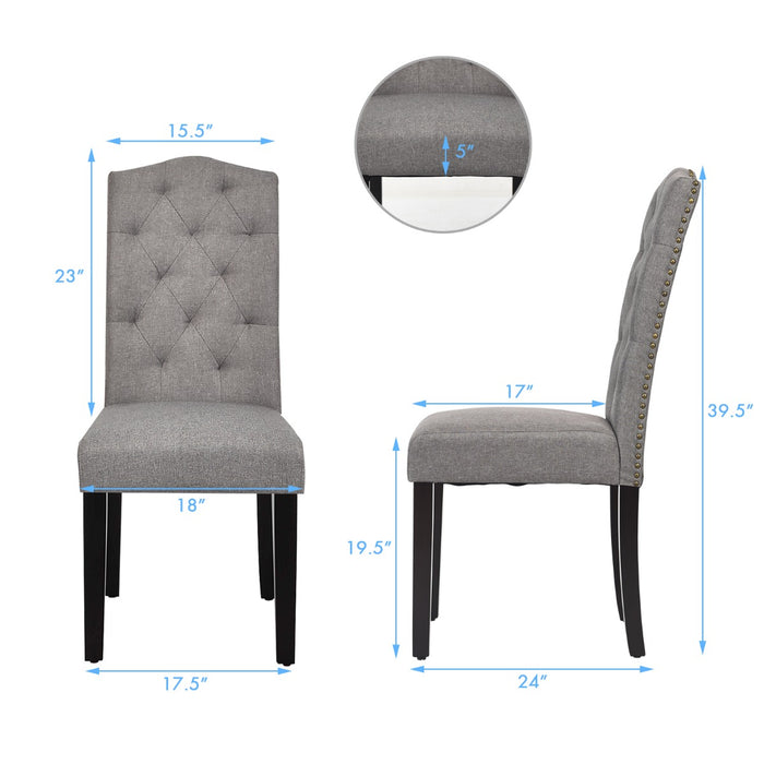 Set of 4 Dining Chairs with Ergonomic High Backrest
