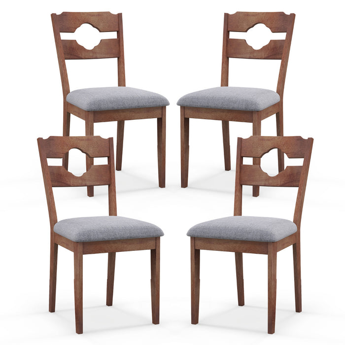 Set of 4 Fabric Upholstered Kitchen Chairs with Padded Seat for Dining Room Living Room Home
