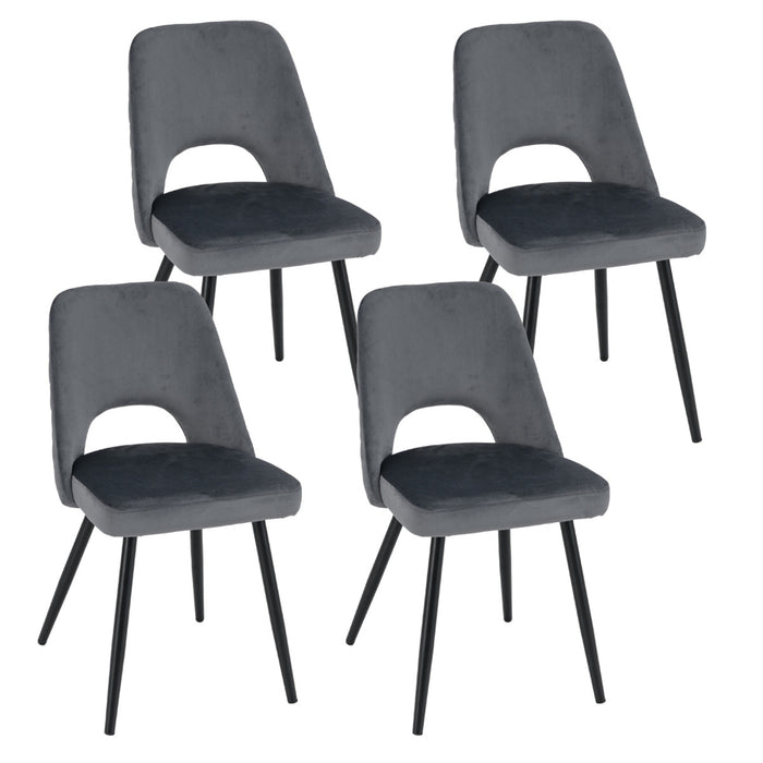 Set of 4 Upholstered Living Room Chair with High-density Sponge Cushion-