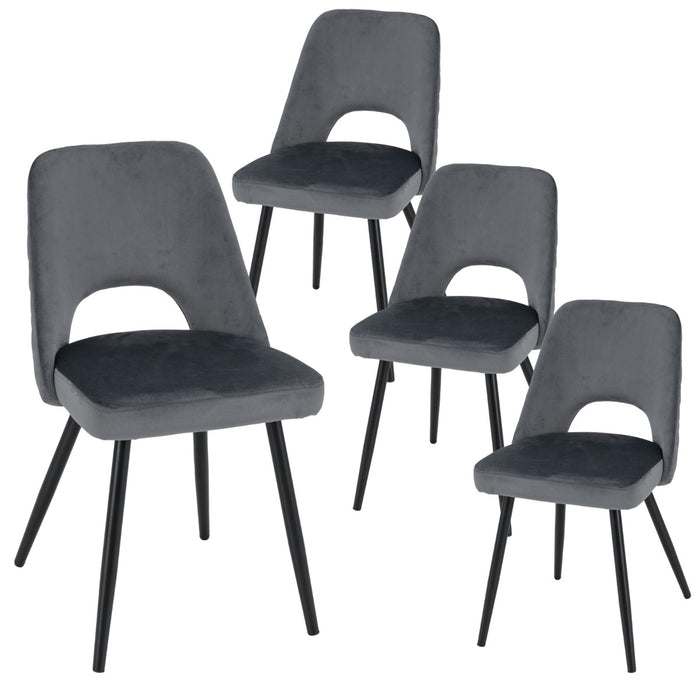 Set of 4 Upholstered Living Room Chair with High-density Sponge Cushion-