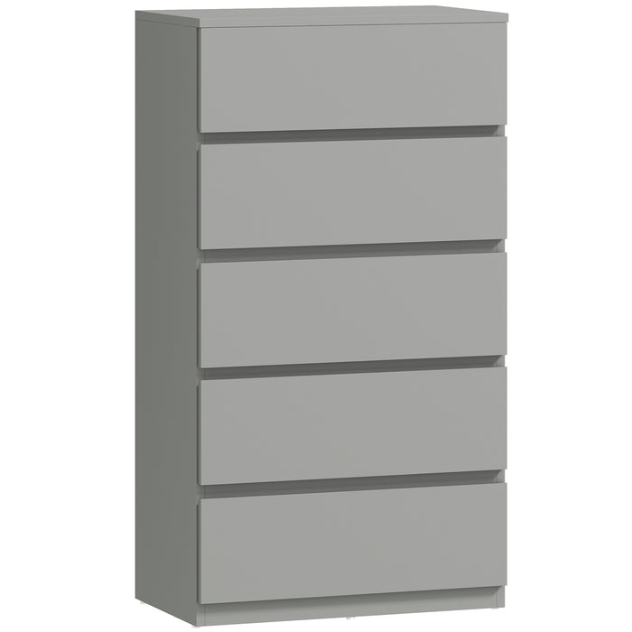 HOMCOM Chest of Drawers, 5-Drawer Storage Cabinets, Modern Dresser, Storage Drawer Unit for Bedroom