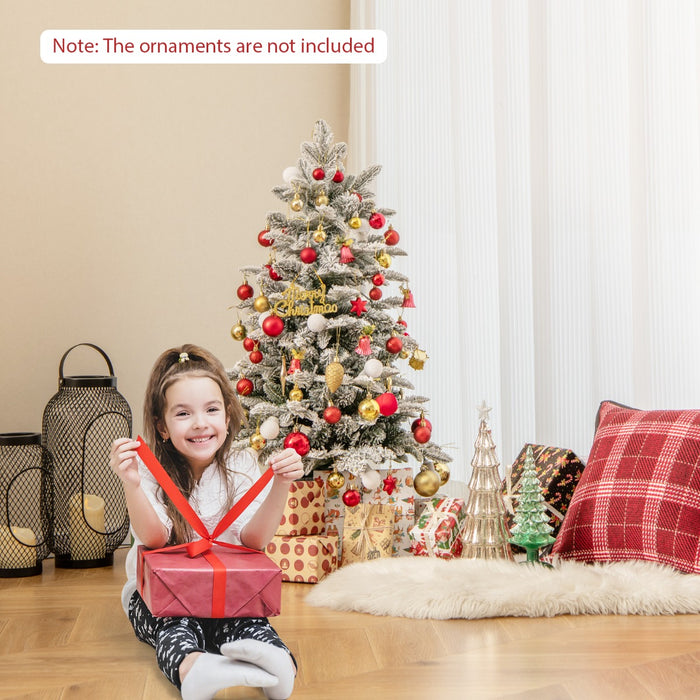 Snow Flocked Potted Xmas Tree with 148 PVC and PE Tips