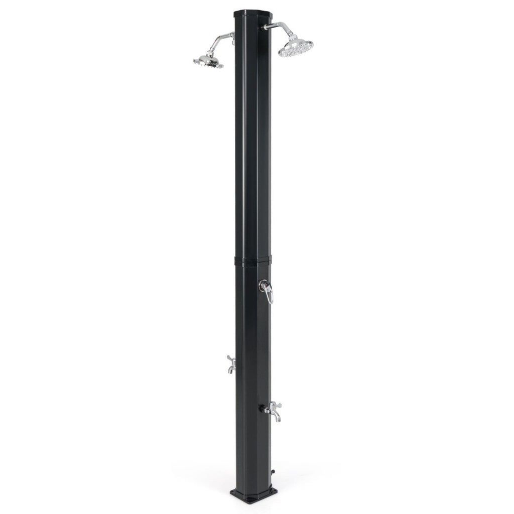 Solar Heated Shower with Dual Swivel Shower Heads-