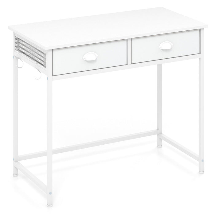 Space Saving Computer Desk with 2 Fabric Drawers-