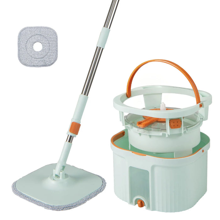 Spin Mop and Bucket Set Separation Dirty and Clean Water System-