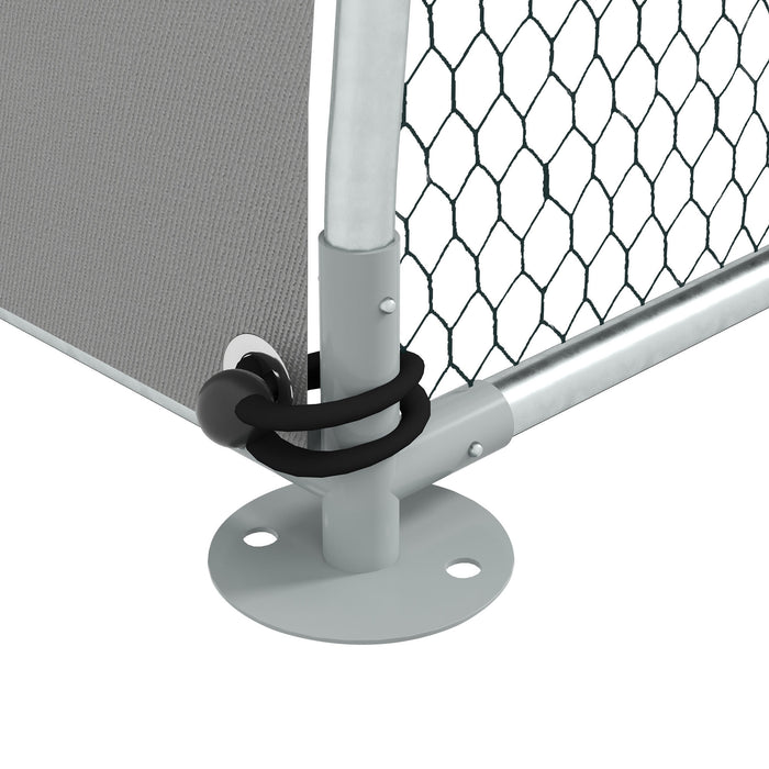 Galvanized Chicken Coop with Weatherproof Cover - Spacious 3 x 1.9 x 2.2m Habitat for Chickens, Ducks, Rabbits - Ideal for Small Farm or Backyard Poultry Enthusiasts