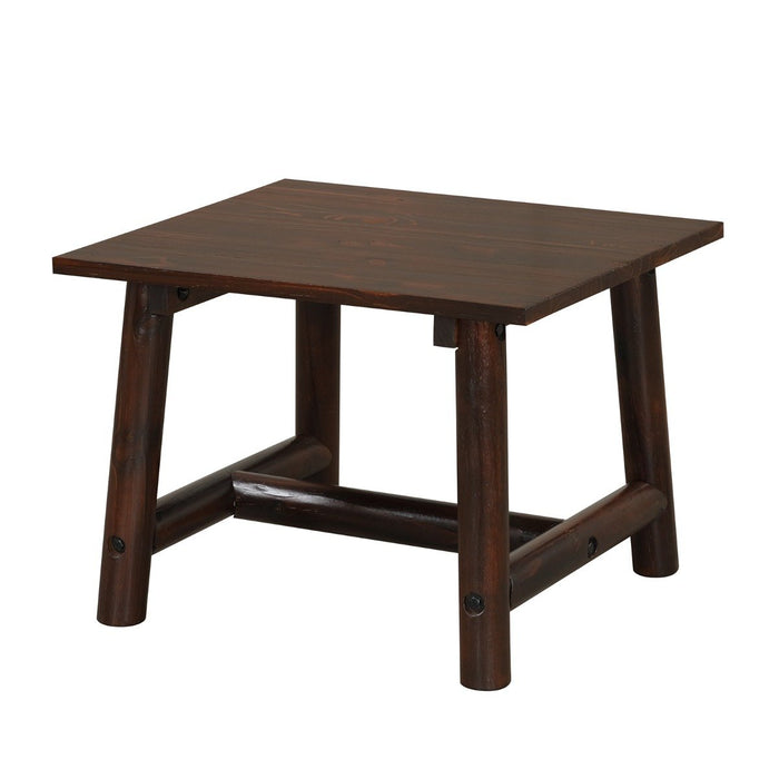 Square Side Table with Sturdy Legs and Reinforced Crossbar-