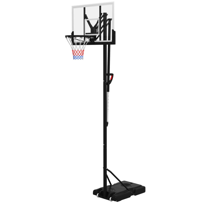 Height-Adjustable Basketball Hoop System - 6-Level, Freestanding with Wheels, 2.35M-3.05M Range - Perfect for Home Sports & Outdoor Recreation