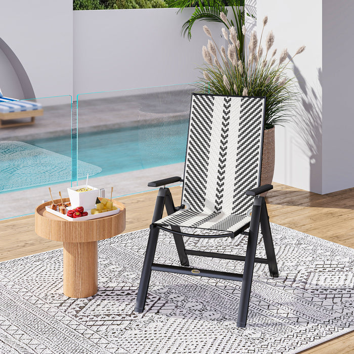 Outsunny Rattan Reclining Garden Chairs - Black