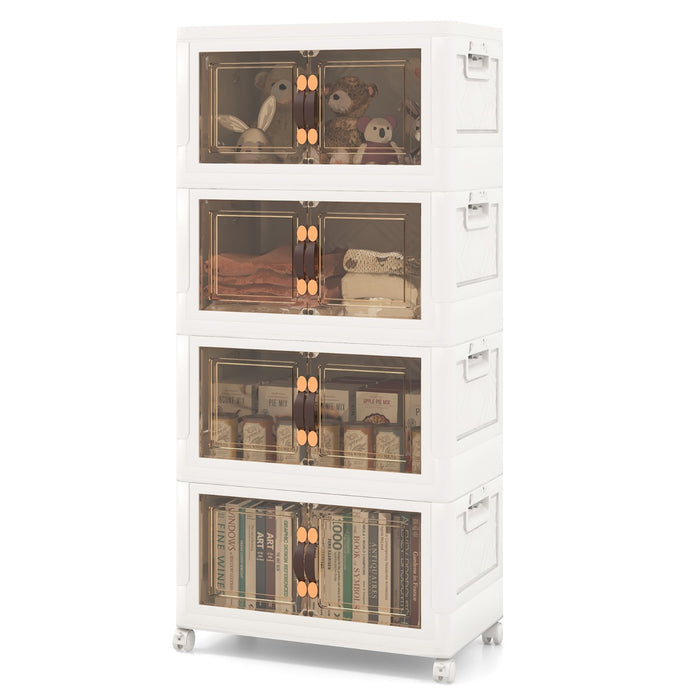 27/34/44/59/78/92.5 Gal Stackable Storage Bins with Lockable Wheels-78 Gal-4-Tier