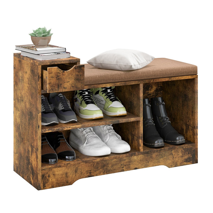 Storage Shoe Bench with Removable Cushion-