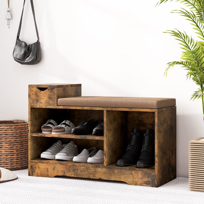 Storage Shoe Bench with Removable Cushion-