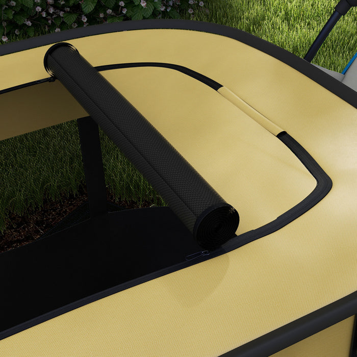 Foldable Canine Playpen - Indoor/Outdoor Pet Enclosure with Convenient Storage Bag - Ideal for Puppy Play & Training, Yellow