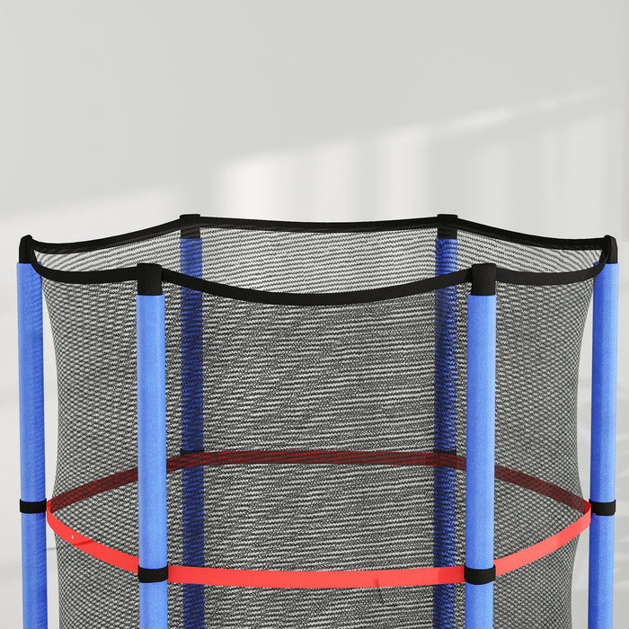 HOMCOM Kids Trampoline, with Enclosure Net, Steel Frame, for Ages 3-6 Years - MultiColoured