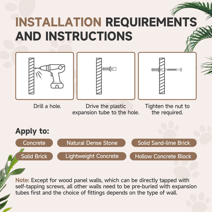 PawHut 4PCs Cat Wall Shelves with Steps, Ladder, Jumping Platforms, Light Grey | Aosom UK