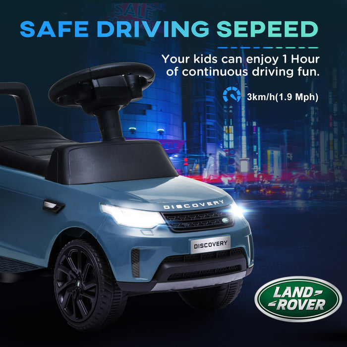 AIYAPLAY 2 in 1 Land Rover Licensed 6V Kids Electric Ride On Car Sliding Car w/ Headlights Music, for 18-60 Months Light Blue | Aosom UK