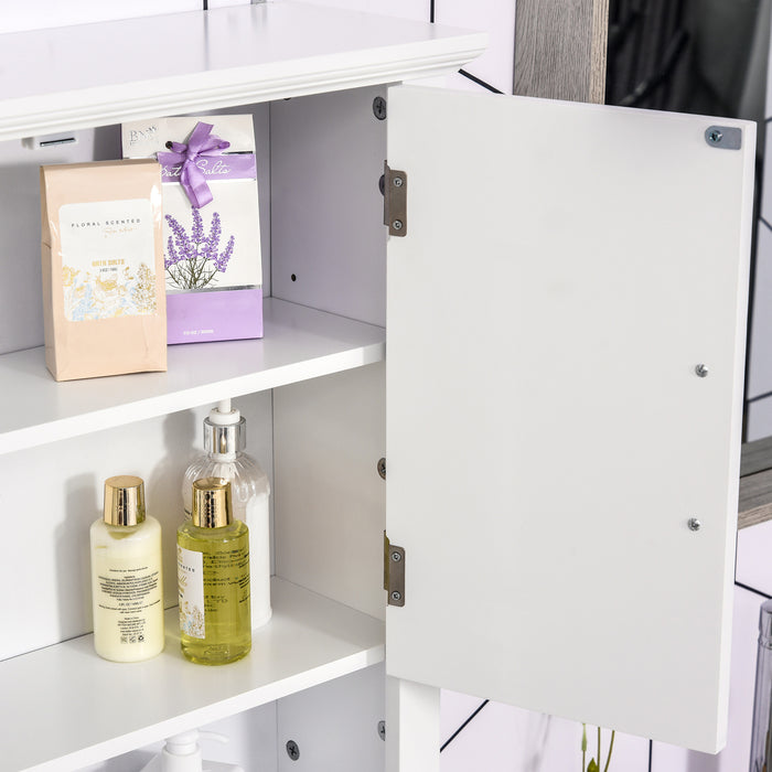 HOMCOM Bathroom Wall Cabinet, Medicine Cabinet, Kitchen Cupboard with 2 Doors and Adjustable Shelf, White