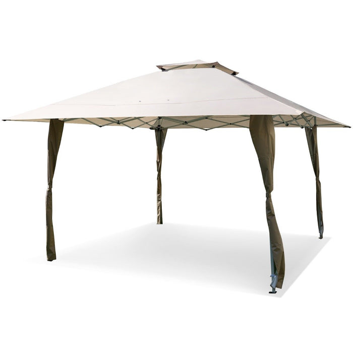395 x 395 cm Pop up Canopy Tent with Vented Top and 8 Drainage Holes-Grey