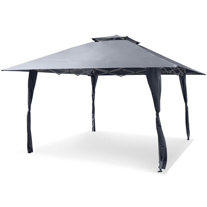 395 x 395 cm Pop up Canopy Tent with Vented Top and 8 Drainage Holes-Grey