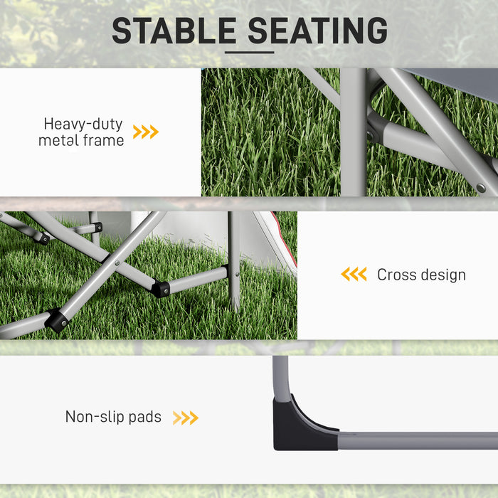 Portable Director's Chair with Built-in Side Table - Durable Grey Camping Seat - Ideal for Outdoor Events and Picnics
