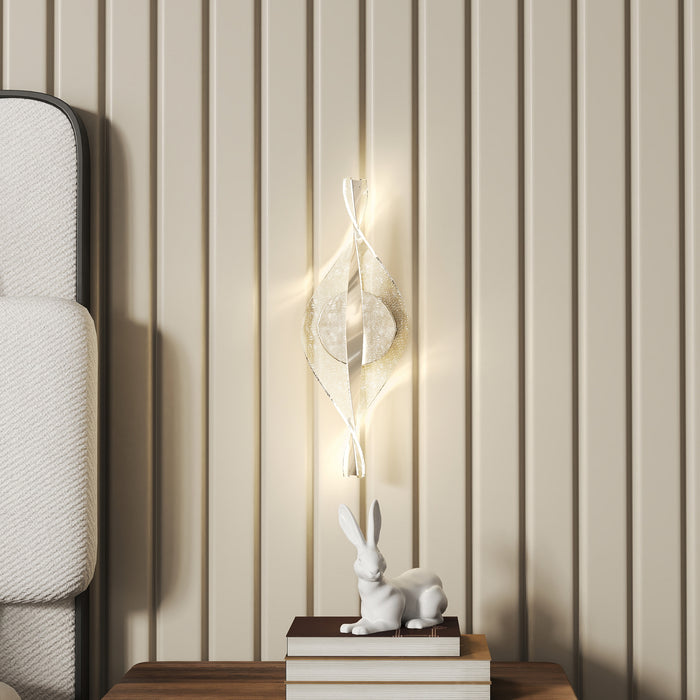 HOMCOM Led Wall Lamp 2 Pack, 13W Modern Indoor Spiral Wall Light, Colour Temperature Adjustable 3000K/4000K/6500K, for Bedroom, Living Room, Hallway, Stairs, Silver Tone